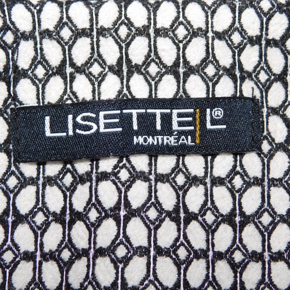 LISETTE L Montreal Womens L White Black pattern Fashion Blazer Vest - Picture 2 of 11